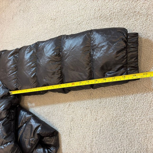 J.Crew Black Shiny Puffer Jacket Quilted Collar Snap Button Closure XL - Picture 8 of 16